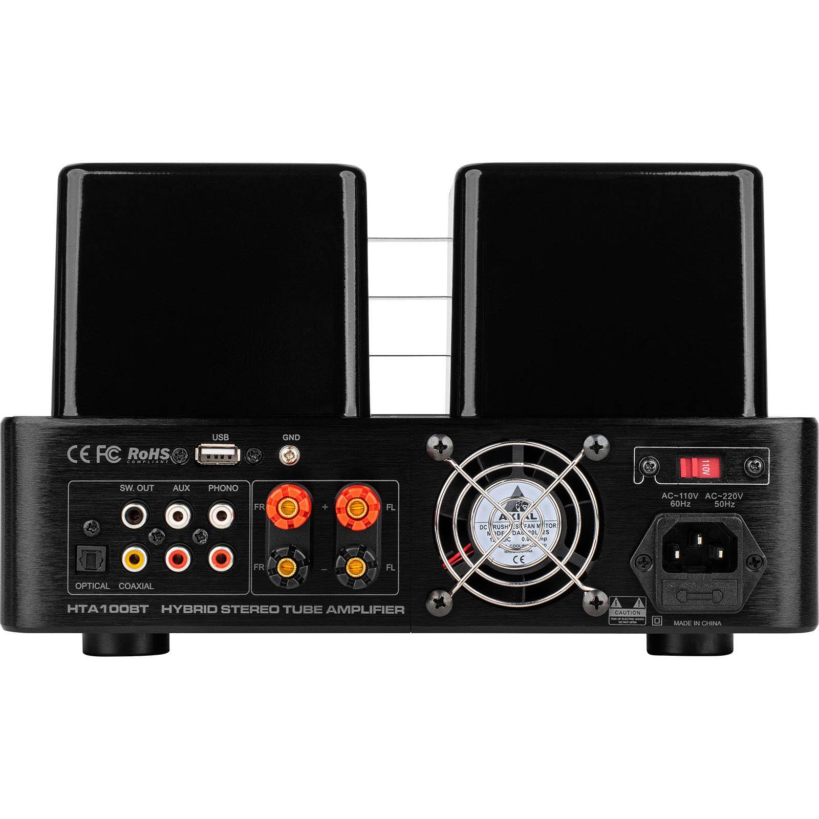 Dayton audio hta20bt hybrid stereo tube amplifier with bluetooth 4.2 usb aux online in headphone sub out
